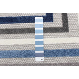 Blue Bordered Indoor/ Outdoor Soft Rug