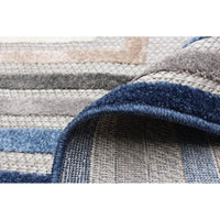 Blue Bordered Indoor/ Outdoor Soft Rug