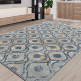 Trellis Valencia Casual Light Blue Soft Area Rug