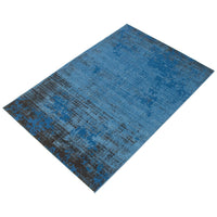 Abstract Teal Blue Modern Contemporary Soft Rug