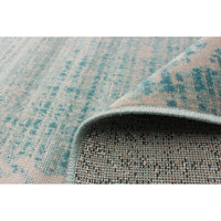 Abstract Teal Blue Modern Contemporary Soft Rug