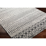 Distressed Geometric Black White Area Rug