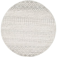 Distressed Geometric Ivory Gray Area Rug