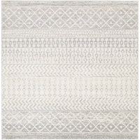 Distressed Geometric Ivory Gray Area Rug