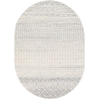 Distressed Geometric Ivory Gray Area Rug