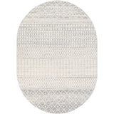Distressed Geometric Ivory Gray Area Rug