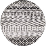 Distressed Geometric Black White Area Rug