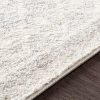 Distressed Geometric Ivory Gray Area Rug