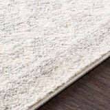 Distressed Geometric Ivory Gray Area Rug