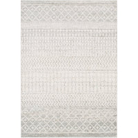 Distressed Geometric Ivory Gray Area Rug