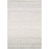 Distressed Geometric Ivory Gray Area Rug