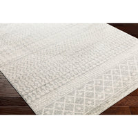 Distressed Geometric Ivory Gray Area Rug