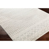 Distressed Geometric Ivory Gray Area Rug