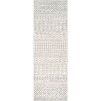 Distressed Geometric Ivory Gray Area Rug