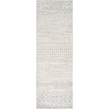 Distressed Geometric Ivory Gray Area Rug