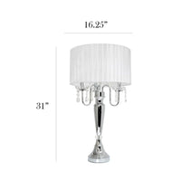 Elegant Designs Trendy Romantic Sheer Shade Table Lamp with Hanging Crystals - 16.5(L)16.5(W)31(H)