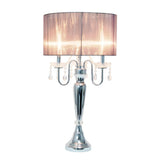 Elegant Designs Trendy Romantic Sheer Shade Table Lamp with Hanging Crystals - 16.5(L)16.5(W)31(H)
