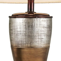 Exotic Brown and Gold Wide Stripe Table Lamp - Large