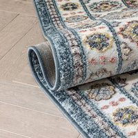 Aryn Vintage Tribal Medallion Floral Blue Rug