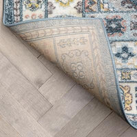 Aryn Vintage Tribal Medallion Floral Blue Rug