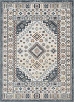 Aryn Vintage Tribal Medallion Floral Blue Rug
