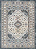 Aryn Vintage Tribal Medallion Floral Blue Rug