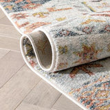 Elizabeth Global Vintage Patchwork Pattern Ivory Area Rug