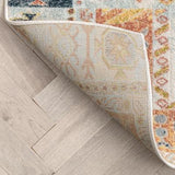 Elizabeth Global Vintage Patchwork Pattern Ivory Area Rug