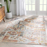 Elizabeth Global Vintage Patchwork Pattern Ivory Area Rug