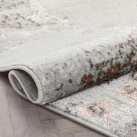 Modern Abstract Distressed Grey Blush Glam Soft Area Rug