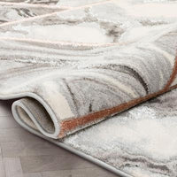 Retro Marble Pattern Grey Blush Glam Soft Area Rug