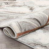 Retro Marble Pattern Grey Blush Glam Soft Area Rug