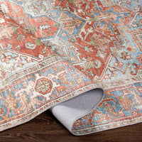 Traditional Medallion Machine Washable Area Soft Rug