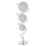 Finesse Decor Chrystal Spheres Chrome 3-Dome Table Lamp