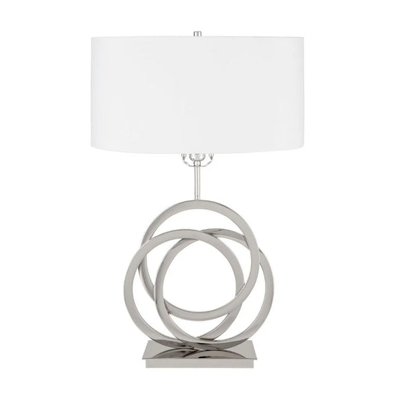 Finesse Decor Circles in Origami Chrome and Crystal 3-setting Table Lamp