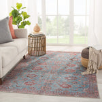 Cole Blue and Pink Oriental Soft Area Rug