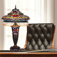 Gracewood Hollow Lachmet Multicolored Stained Glass Table Lamp (27.5 in.) - 17"L x 17"W x 27.5"H