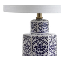 Gretchen 23.5" Ginger Jar Ceramic/Metal LED Table Lamp, Blue/White