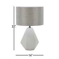 Grey Cement Modern Table Lamp 22 x 14 x 14
