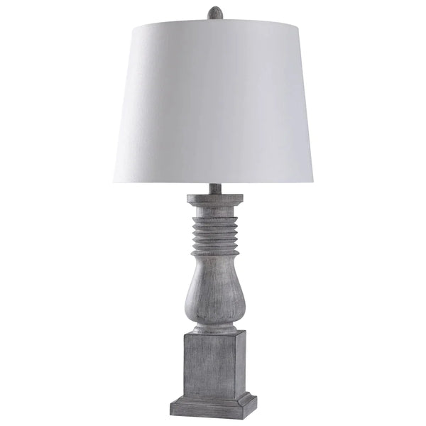 StyleCraft Greyson Grey Turned Style Cast Table Lamp