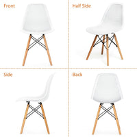 Gymax 2PCS Modern DSW Dining Chair Office Home w/ Mesh Design Wooden - See Details