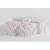 5 Piece Cloth Tufted Storage Ottoman