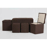 5 Piece Cloth Tufted Storage Ottoman