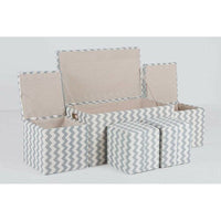 5 Piece Cloth Tufted Storage Ottoman