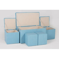 5 Piece Cloth Tufted Storage Ottoman
