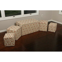 5 Piece Cloth Tufted Storage Ottoman