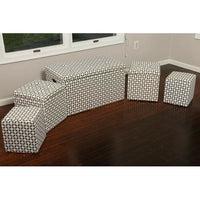 5 Piece Cloth Tufted Storage Ottoman