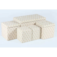 5 Piece Cloth Tufted Storage Ottoman