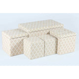 5 Piece Cloth Tufted Storage Ottoman