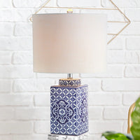 Holly 23" Chinoiserie LED Table Lamp, Blue/White